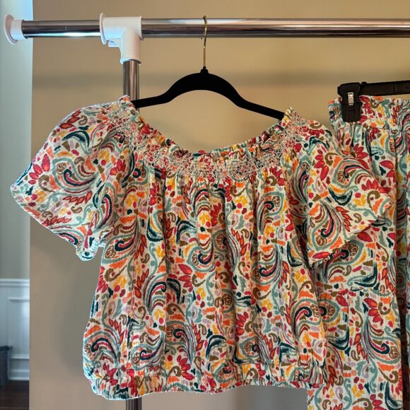 Marine Layer Corinne Maxi Skirt & Matching Top, Size Medium, Paisley Print - Picture 2 of 11